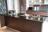 Dark coloured kitchen